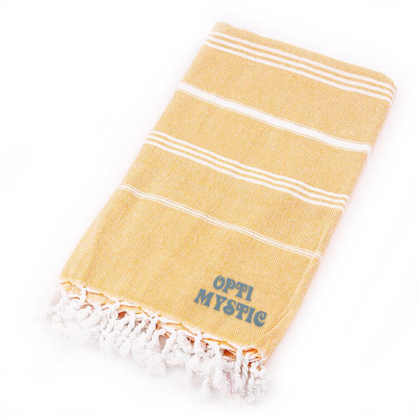 OptiMystic Logo Yellow Embroidered Turkish Towel