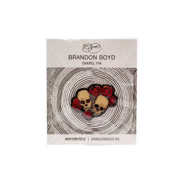 SKULL ROSE ENAMEL PIN